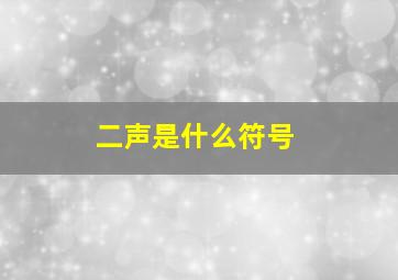 二声是什么符号