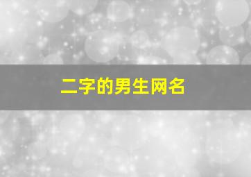 二字的男生网名