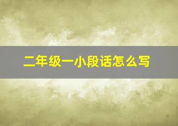 二年级一小段话怎么写