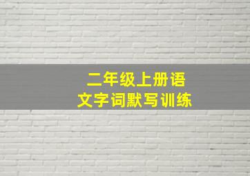 二年级上册语文字词默写训练