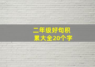 二年级好句积累大全20个字