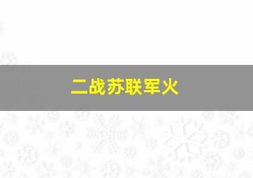 二战苏联军火