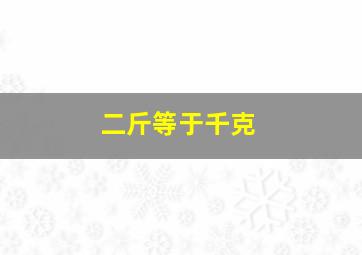 二斤等于千克