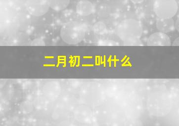 二月初二叫什么