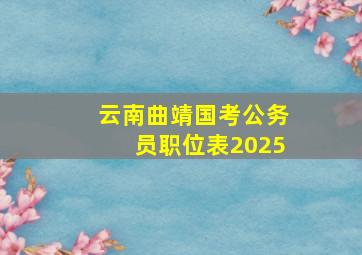 云南曲靖国考公务员职位表2025