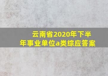 云南省2020年下半年事业单位a类综应答案