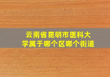 云南省昆明市医科大学属于哪个区哪个街道