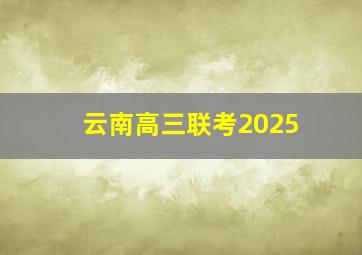 云南高三联考2025