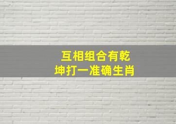 互相组合有乾坤打一准确生肖