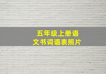 五年级上册语文书词语表照片