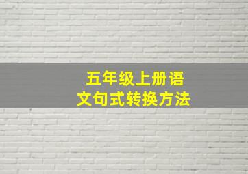 五年级上册语文句式转换方法