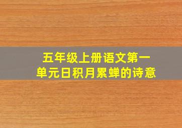 五年级上册语文第一单元日积月累蝉的诗意