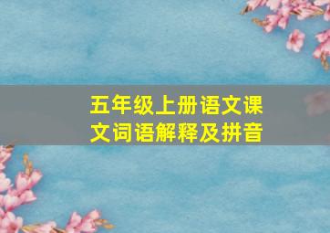 五年级上册语文课文词语解释及拼音