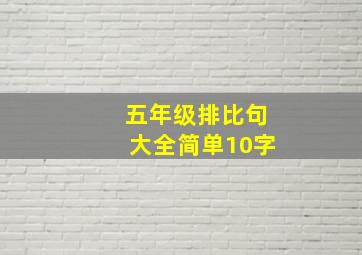 五年级排比句大全简单10字