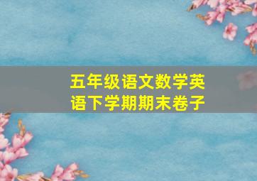 五年级语文数学英语下学期期末卷子