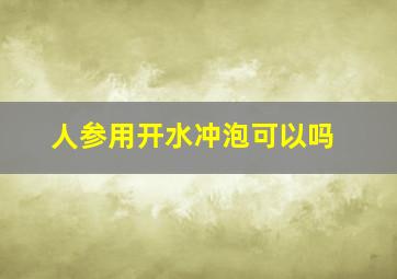 人参用开水冲泡可以吗