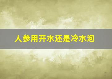 人参用开水还是冷水泡