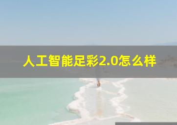 人工智能足彩2.0怎么样