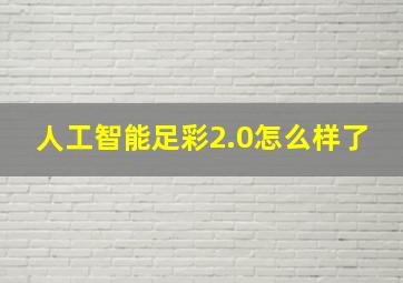 人工智能足彩2.0怎么样了