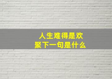 人生难得是欢聚下一句是什么