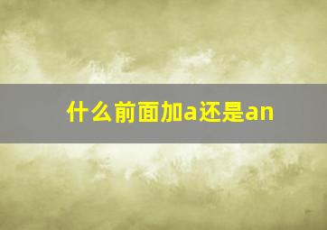 什么前面加a还是an