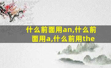 什么前面用an,什么前面用a,什么前用the