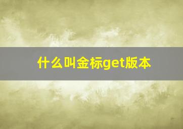 什么叫金标get版本