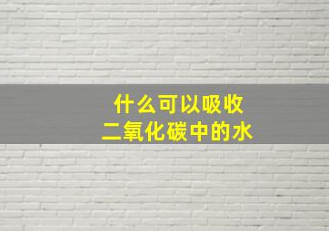 什么可以吸收二氧化碳中的水