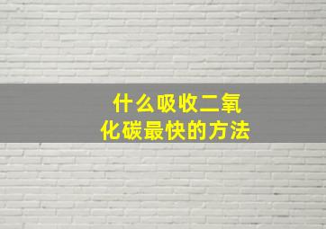 什么吸收二氧化碳最快的方法