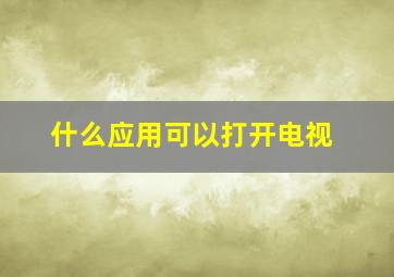 什么应用可以打开电视