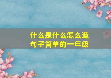 什么是什么怎么造句子简单的一年级