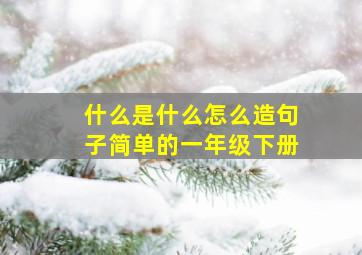 什么是什么怎么造句子简单的一年级下册