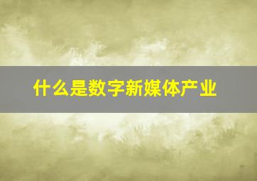 什么是数字新媒体产业