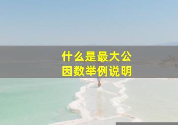 什么是最大公因数举例说明