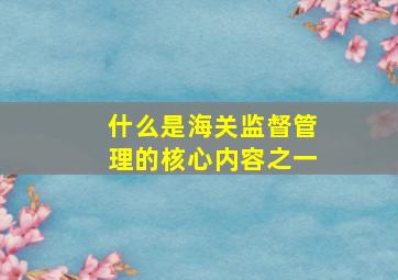 什么是海关监督管理的核心内容之一