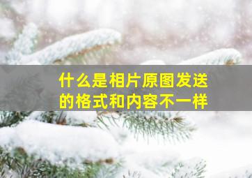 什么是相片原图发送的格式和内容不一样