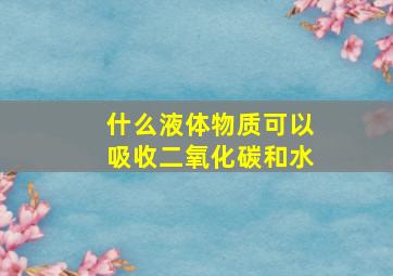 什么液体物质可以吸收二氧化碳和水