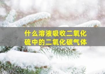 什么溶液吸收二氧化硫中的二氧化碳气体