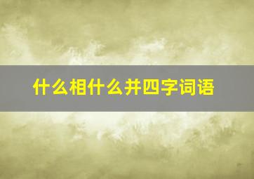 什么相什么并四字词语