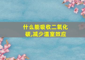 什么能吸收二氧化碳,减少温室效应