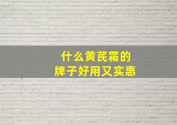 什么黄芪霜的牌子好用又实惠