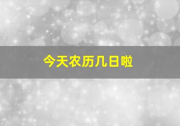 今天农历几日啦