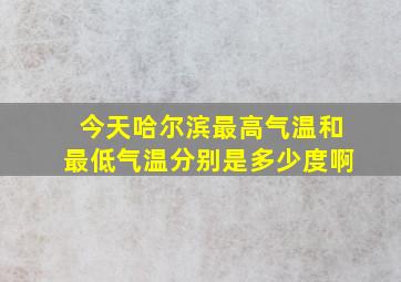 今天哈尔滨最高气温和最低气温分别是多少度啊