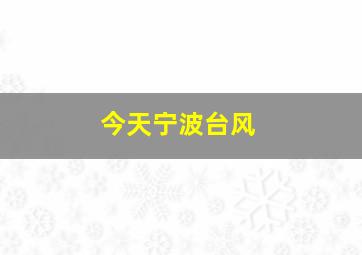 今天宁波台风