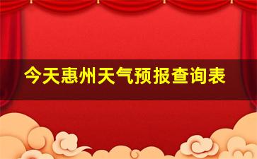 今天惠州天气预报查询表