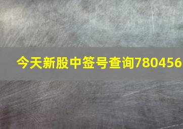 今天新股中签号查询780456