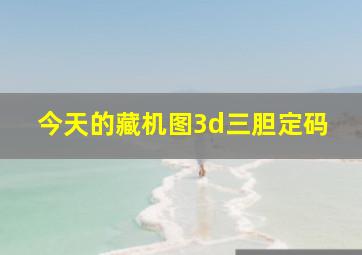 今天的藏机图3d三胆定码