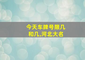 今天车牌号限几和几,河北大名