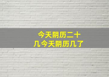 今天阴历二十几今天阴历几了