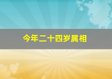 今年二十四岁属相